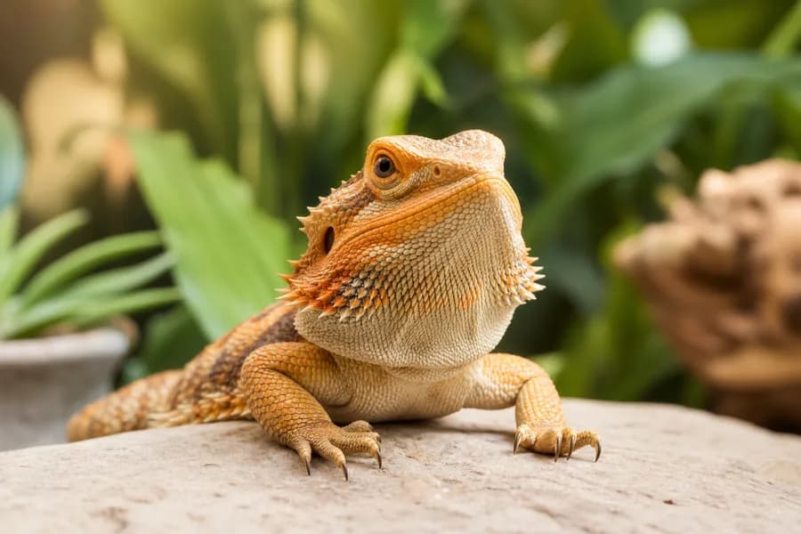 Réptil de estimação em ambiente acolhedor com luz natural